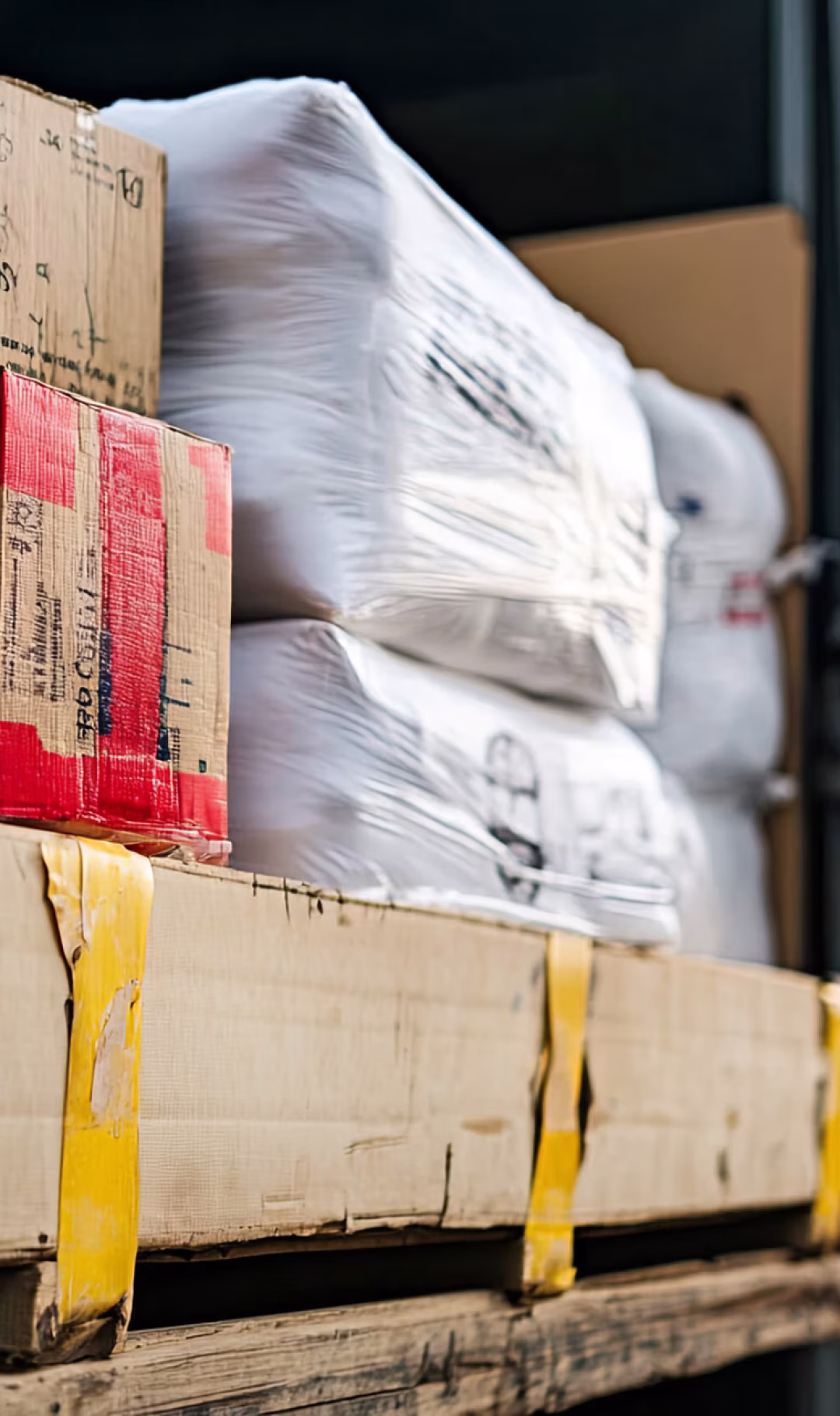 Truck carrying medical supplies to a hospital